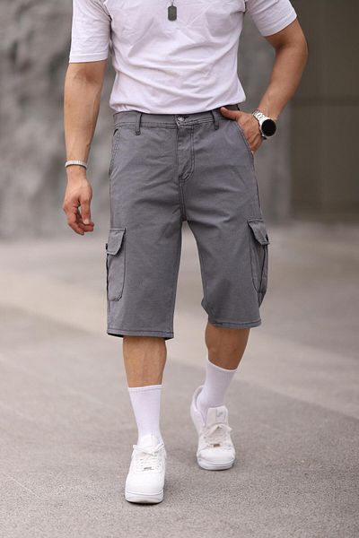 comstar Men's Slim Fit Cargo Pocket Capri Shorts
