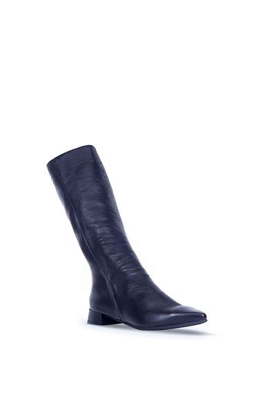 Bueno Shoes Черни кожени дамски ботуши - прави 01wr3010