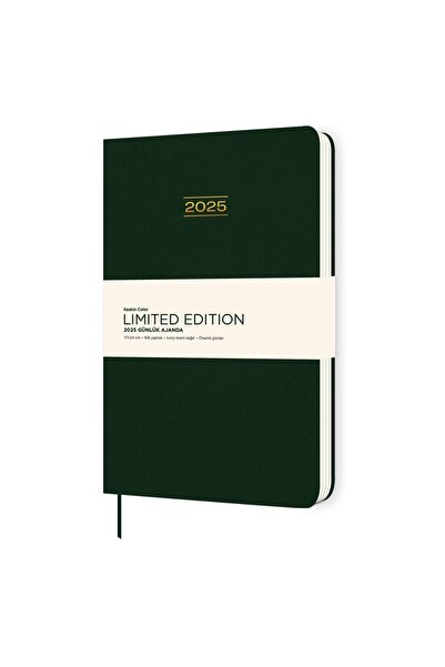 KESKİN COLOR Дневен планиращ календар с твърда корица, ограничена серия, зелен, 17x24, 2025