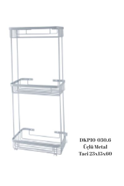 ÇELİK BANYO ÜÇLÜ METAL TACİ ŞAMPUANLIK