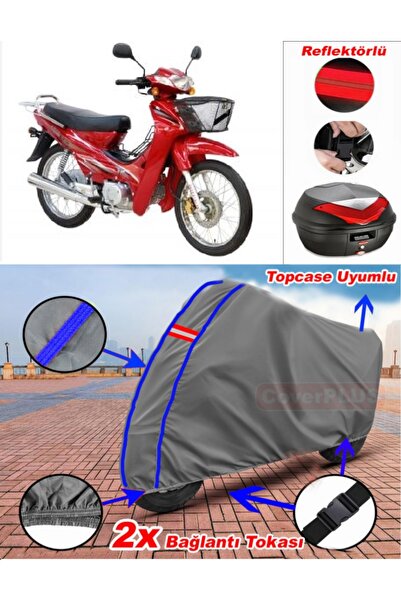 CoverPlus Blue Stitched Gray Asian as 100-7 Turkcub Luxury Tarpaulin Topcase ...