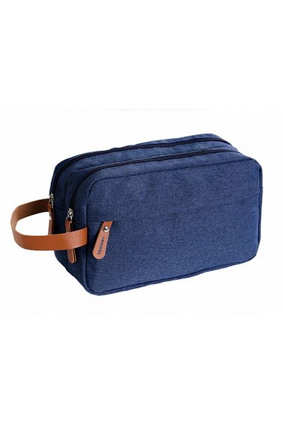 TECOS Geanta textila pentru depozitare articole cosmetice, Tecos®, dimensiuni 25* 10* 15 cm, albastru