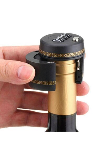 Jewval Şarap Tapası Tıpası Mantarı Şişe Kapak Şifreli Kilitli Mantar Viski Votka Cin Şişesi Kilitleme