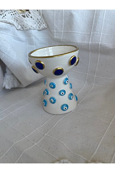 sim atölye Nazar boncuk desenli lokumluk sunum tabagi