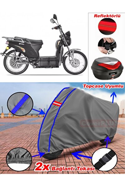 CoverPlus أزرق مخيط رمادي يوكي YK-22 الرياح القماش المشمع Topcase الخلفي حقيب...