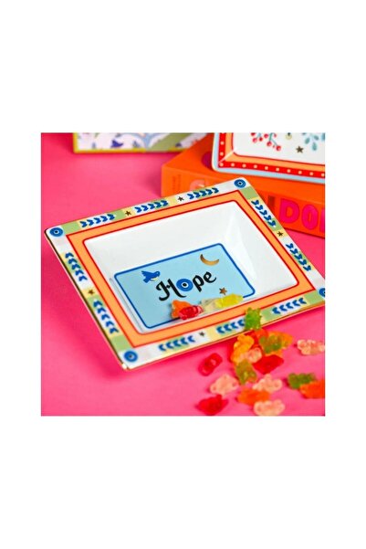 Baci Milano Mamma Mia Hope Yazılı Dikdörtgen Tabak 19,5cmx15,5cm