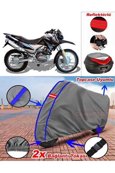 CoverPlus أزرق مخيط رمادي Arora AR 200 GY Cross Tarpaulin Topcase Back Bag مت...