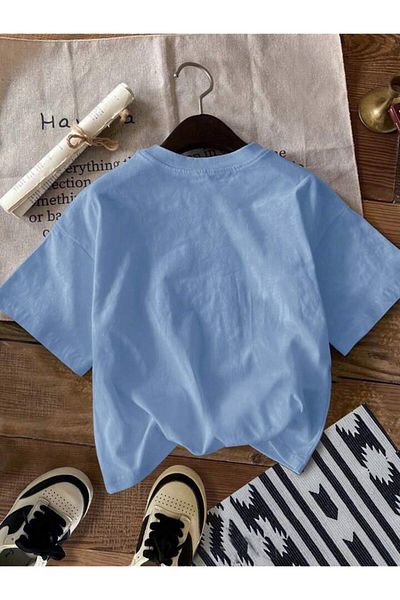 vinraus Tricou cu imprimeu cu panglică leopard albastru pentru fetiță/băiat