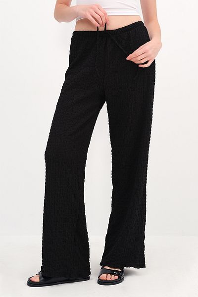 Addax Textured Wide Leg Pants Pn13895