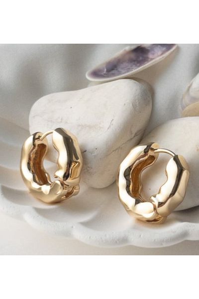 Ervalina Special Series Asymmetric Gold Color Hoop Xuping Earrings