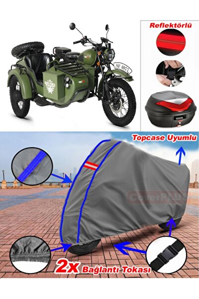 CoverPlus Blue Stitched Gray Rks Side Force Tarpaulin Topcase Rear Bag Compat...