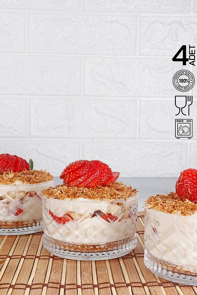 HOMENIVA Agave Glass Bowl Set of 4 220 ml