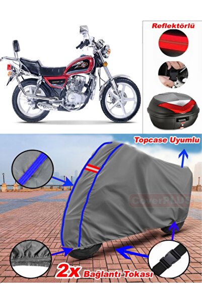 CoverPlus حقيبة خلفية من القماش المشمع باللون الأزرق المخيط باللون الرمادي فا...