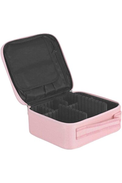 TECOS Textile travel bag for cosmetics, Tecos, dimensions 25, 5x 23x 9 cm, double zipper, pink