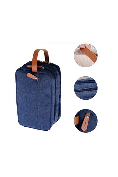 TECOS Geanta textila pentru depozitare articole cosmetice, Tecos®, dimensiuni 25* 10* 15 cm, albastru