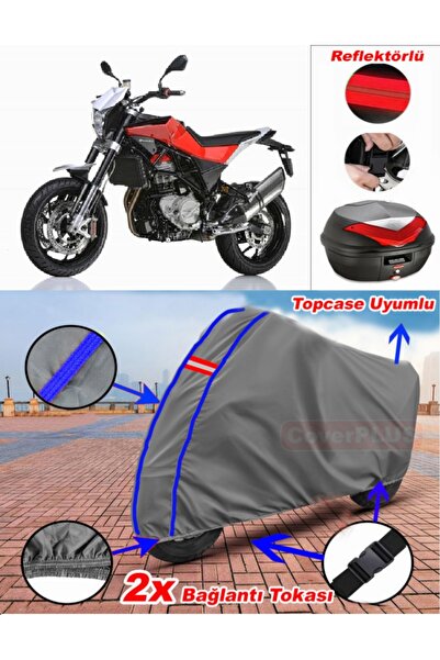 CoverPlus Blue Stitched Gray Husqvarna Nuda 900R Tarpaulin Topcase Rear Bag C...