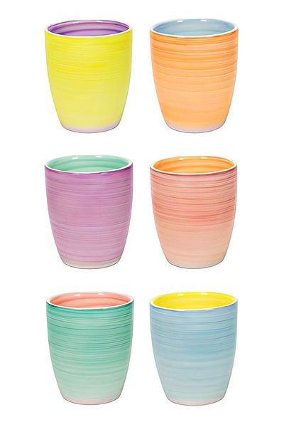 Tavola Cappuccino coffee cups set of 6 350 ml PASTEL