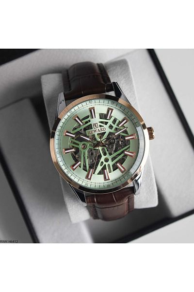 Reward Rwa146412 Automatic Men's Wrist Watch with Leather Band