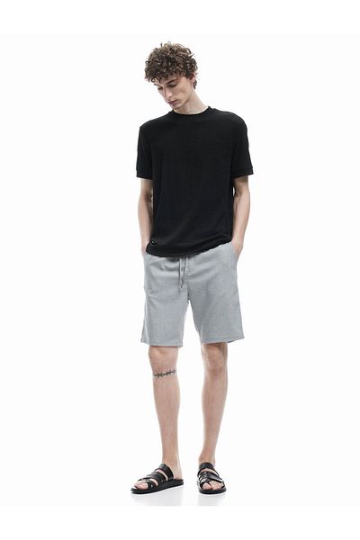 Koton Viscose Blended Pocket Detailed Bermuda Slim Fit Lace up Shorts