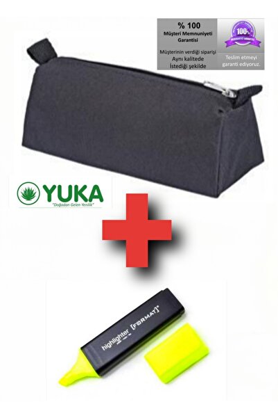 Yuka Kalem Çantası HEDİYELİ Tek Gözlü Okul Kalemlik + FOSFORLU KALEM