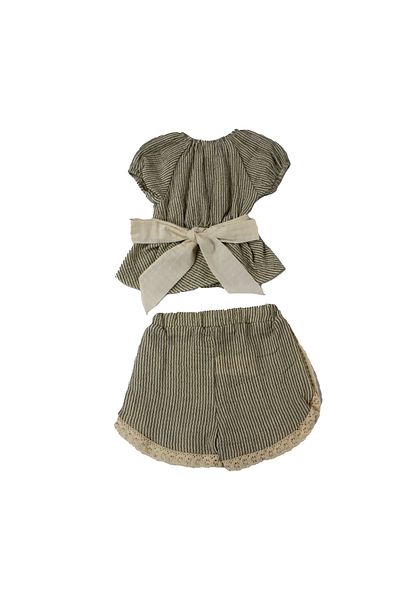 CNS Concept Khaki Girl's Linen 2 Piece Set