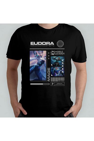 Pixxa Mobile Legends Sabre Unisex 100% βαμβακερό μπλουζάκι με λαιμόκοψη μοντέλο 1