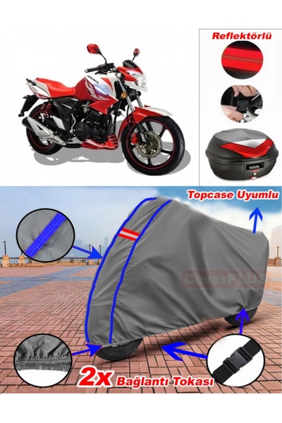 CoverPlus أزرق مخيط رمادي أرورا AR 180-19 ARS قماش القنب Topcase الخلفي حقيبة...