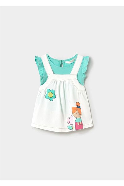 MAYORAL Baby Girl Printed T-Shirt Dress Set White 1875