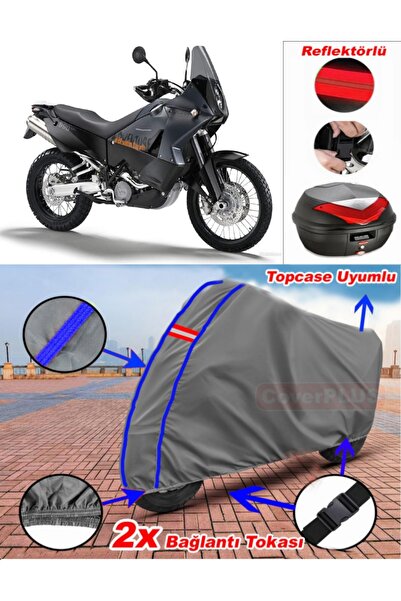 CoverPlus حقيبة خلفية من القماش المشمع باللون الرمادي KTM 990 Adventure مع خي...