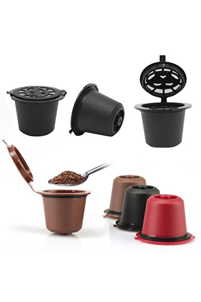 Jewval Nescafe Nespresso Doldurulabilir Kapsül Dolum Kapsülü 3 Adet Kahverengi