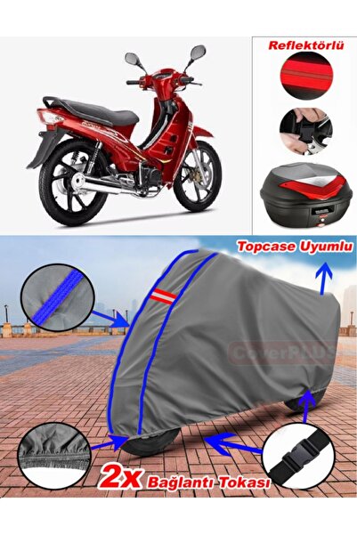 CoverPlus Blue Stitched Grey Bumoto/Jinling Sapphire 100Cc Tarpaulin Topcase ...