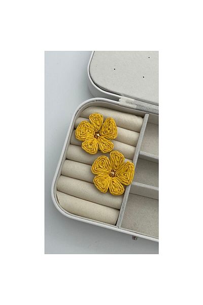 ParlaTakıAksesuar Wicker Flower Earrings