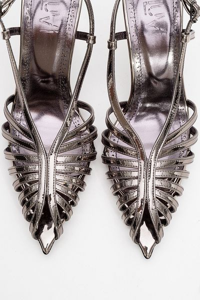 LuviShoes Leaf Platinum Mirror Women's Heeled Shoes