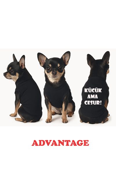 Advantage Little but Brave Cat and Dog Outfit Tank Top Black Printed Cat Dog Tank Top