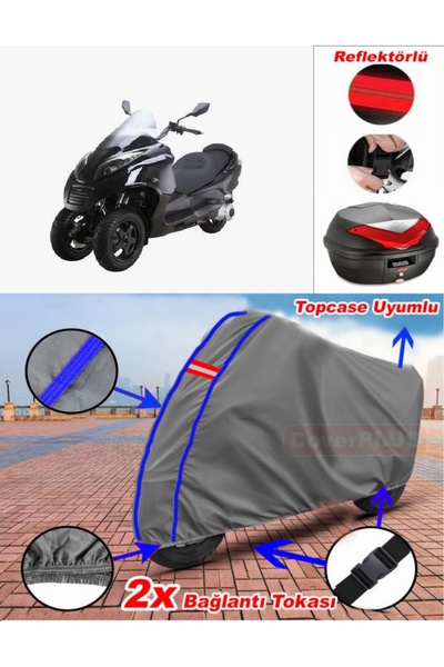 CoverPlus Gray with Blue Stitching Bumoto/Jinling Gallardo F1 Efi Maxi Tarpau...