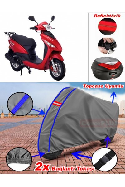 CoverPlus أزرق مخيط رمادي Salcano Astro 130 قماش القنب Topcase الخلفي حقيبة م...