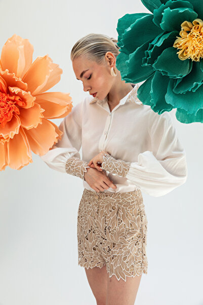 TUSSMADE Bej Fisto Şort