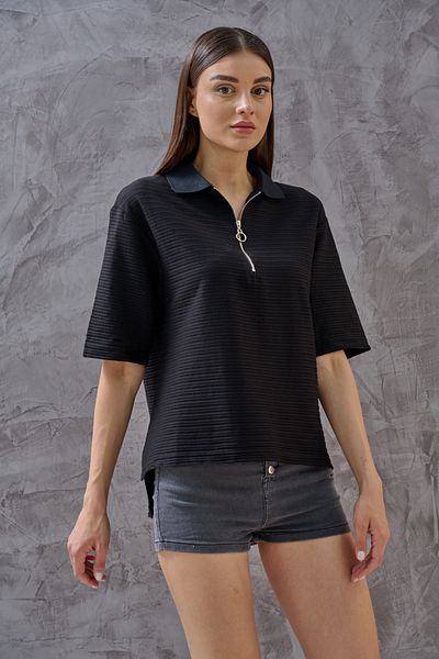 SHUGAA Women Polo Neck Short Sleeve Cotton T-Shirt