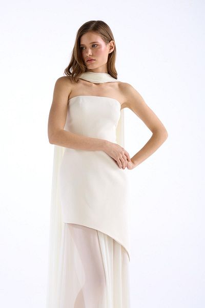 NOK İSTANBUL Pure Elegance Maxi Dress Ecru