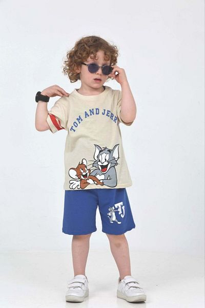 MİLANO KİDS Boy's Summer Suit with Bottom Top Shorts