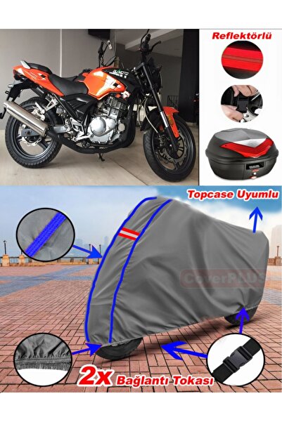 CoverPlus Blue Stitched Grey Bumoto/Jinling Ventura F250Cc Tarpaulin Topcase ...
