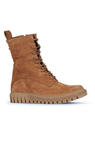 Bueno Shoes Tan Suede Γυναικείες Μπότες - Flat Cut 01wz5208
