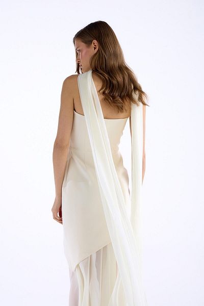 NOK İSTANBUL Pure Elegance Maxi Dress Ecru
