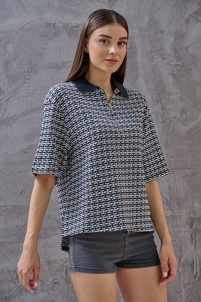 SHUGAA Women Polo Neck Short Sleeve Cotton T-Shirt