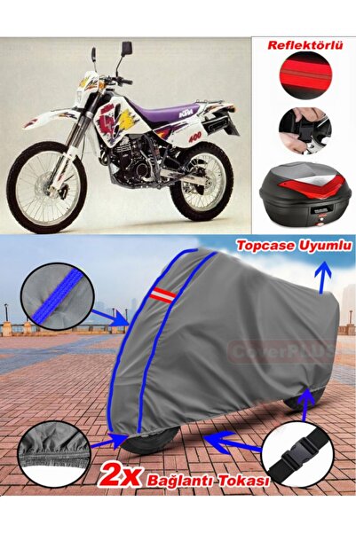CoverPlus رمادي مع خياطة زرقاء KTM 400 LC4 EGS - E Tarpaulin Topcase Topcase ...
