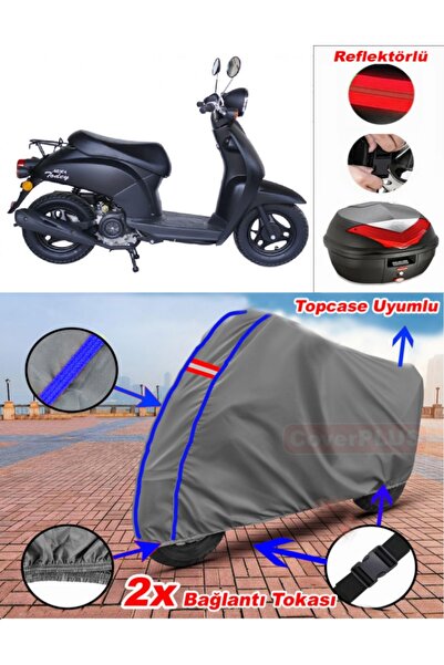 CoverPlus أزرق مخيط رمادي أرورا AR 50-20 اليوم القماش المشمع Topcase الخلفي ح...