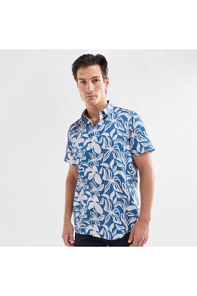 FAV Regular Fit All-Over Floral Print Shirt with Short Sleeves