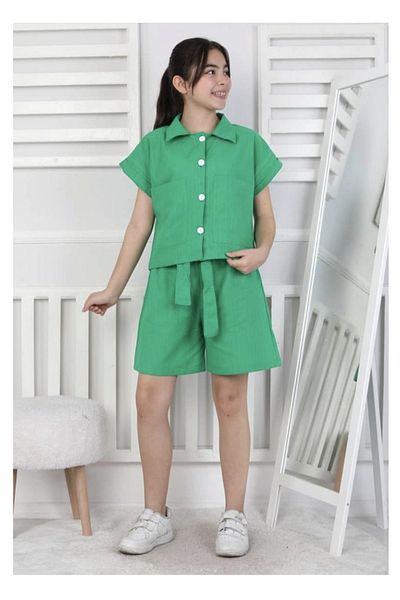 My Kids Wear Linen Girl's Bottom and Top Set