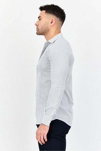 Scotch & Soda Men Modern Fit Allover Print Long Sleeve Dress Shirt, Multicolor