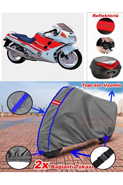 CoverPlus Blue Stitched Gray Honda Cbr 1000 F Tarpaulin Topcase Rear Bag Comp...